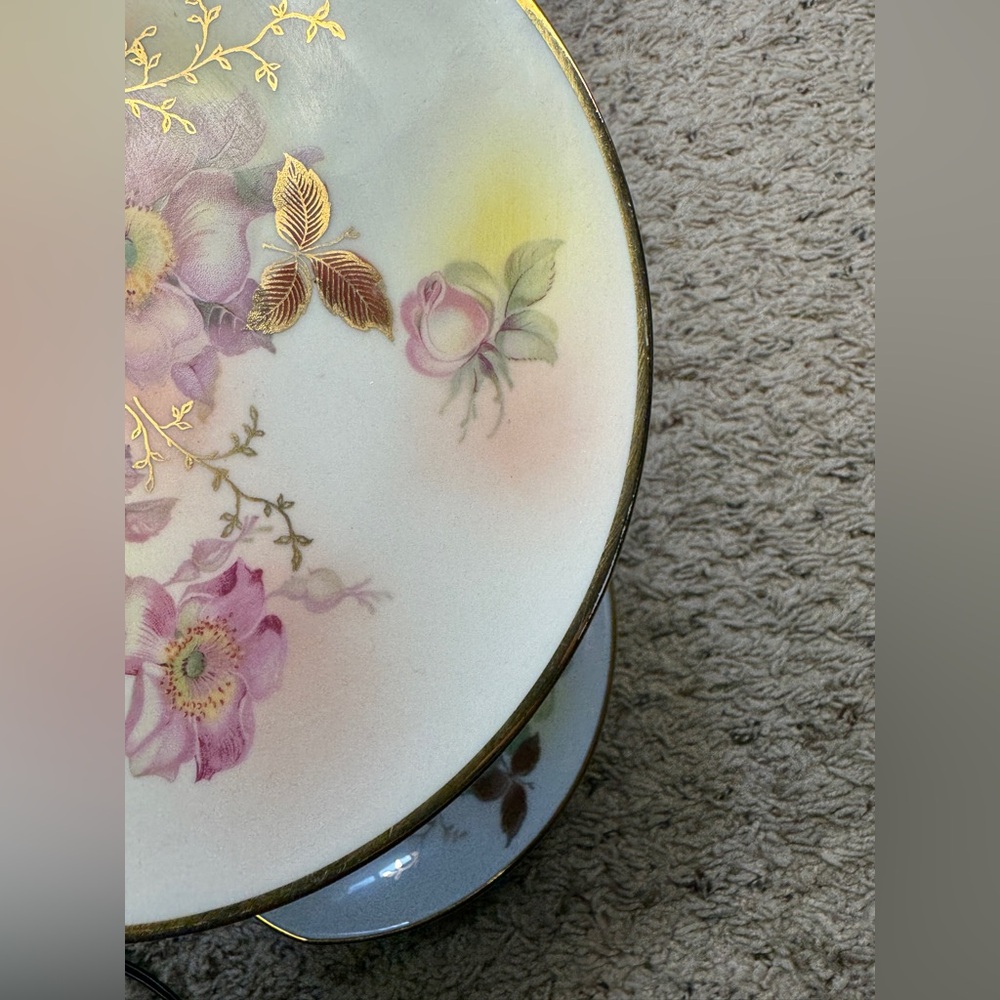 Schumann Arzberg Germany Wild Roses Pattern Gold Rim Dish #86, 11 & 6 lot of 3 - Picture 7 of 10